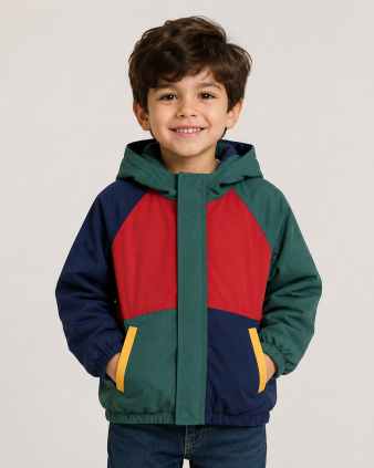 Child wearing the Tokyo Jacket, front view