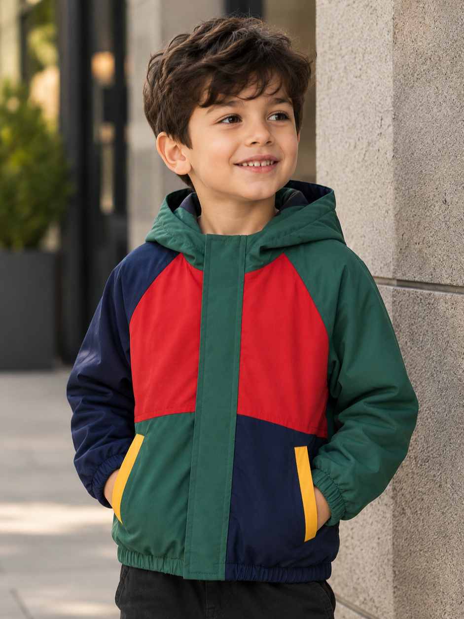 Child wearing the Tokyo Jacket outdoors